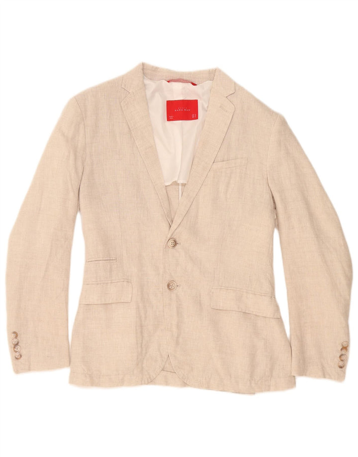 Giacca blazer a 2 bottoni da uomo Zara EU 46 piccola beige