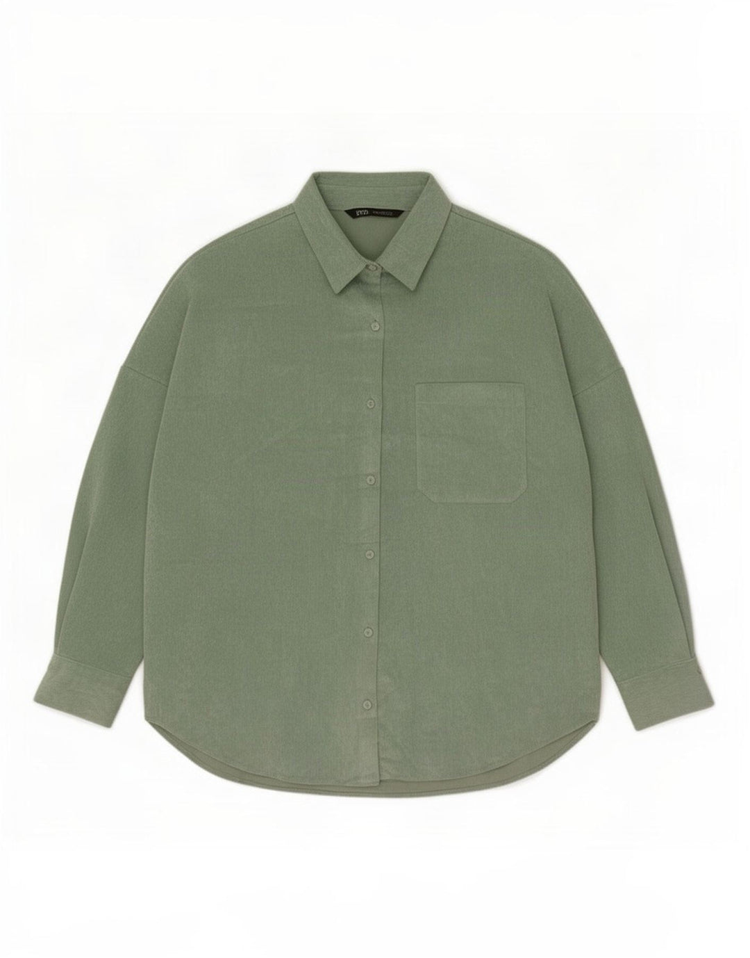 Camicia Zara da donna in velluto a coste oversize UK 10 Small Verde Poliestere