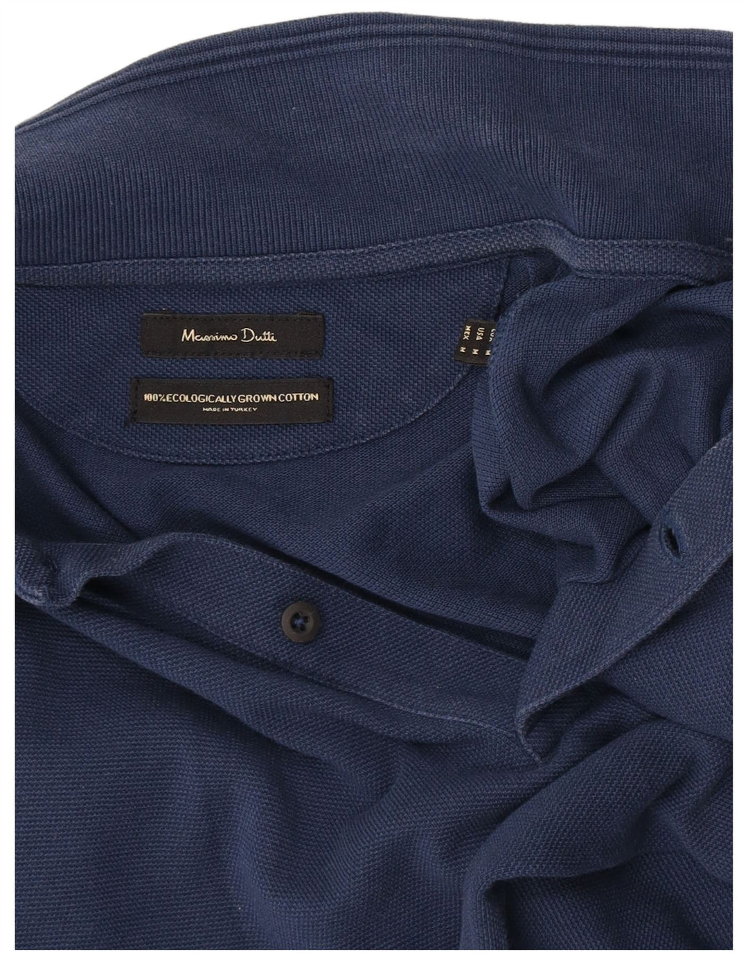 Polo da uomo Massimo Dutti in cotone blu navy medio