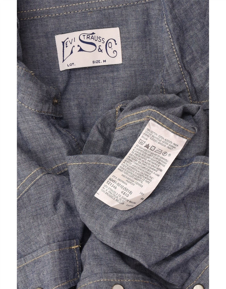 Levi's Mens Shirt Medium Blue Flecked Cotton