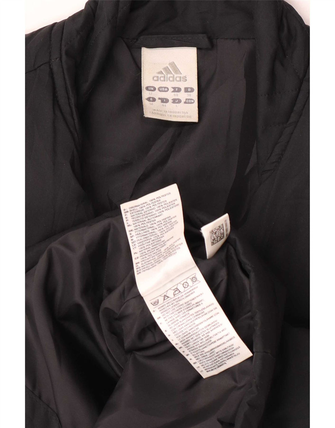 Gilet imbottito da donna Adidas UK 12 medio nero poliestere