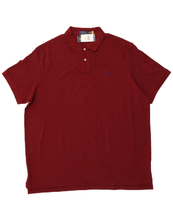 POLO RALPH LAUREN Polo da uomo vestibilità classica 2XL cotone bordeaux