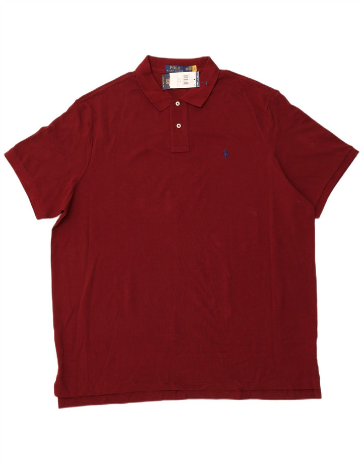 POLO RALPH LAUREN Polo da uomo vestibilità classica 2XL cotone bordeaux