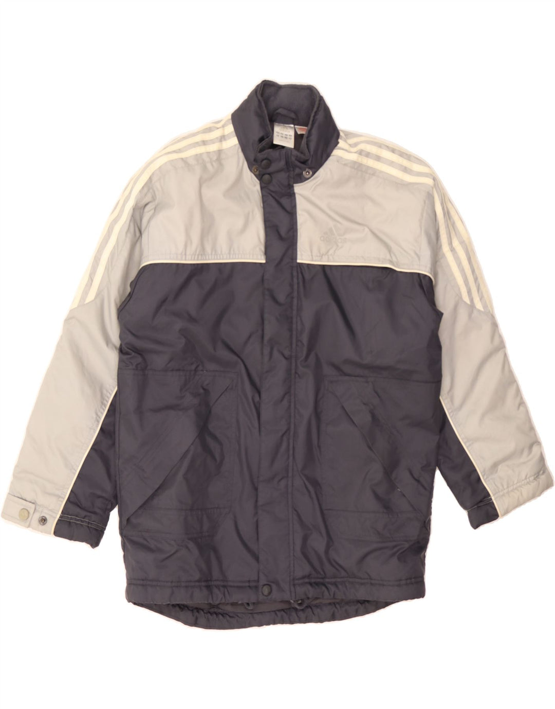 ADIDAS Boys Oversized Windbreaker Jacket 11-12 Years Grey Colourblock Vintage Adidas and Second-Hand Adidas from Messina Hembry 