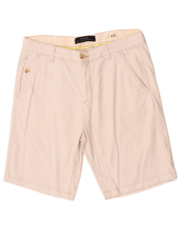 Pantaloncini chino Zara da uomo Sunset EU 40 medi W31 a quadri bianco sporco