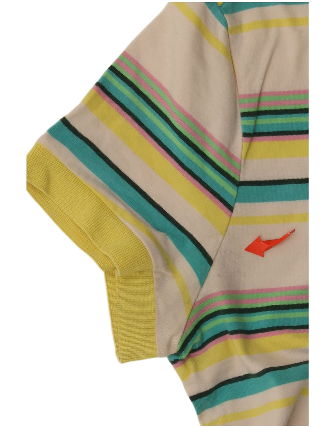 Polo da donna LACOSTE taglia 40 cotone a righe bianco sporco medio