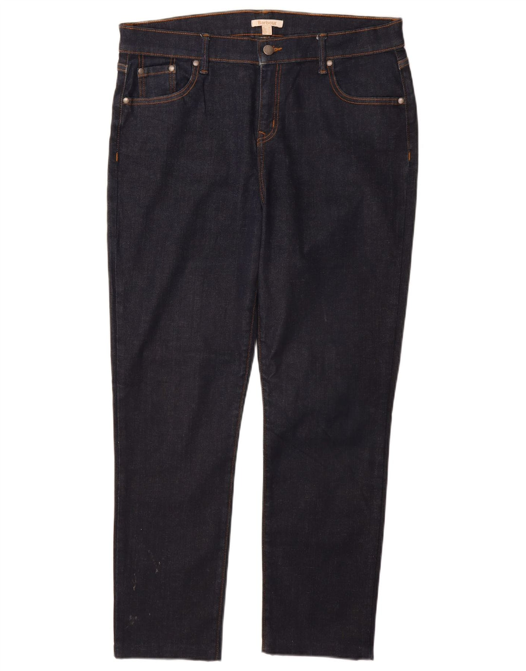 Jeans dritti da donna BARBOUR UK 18 XL W34 L28 Cotone blu navy