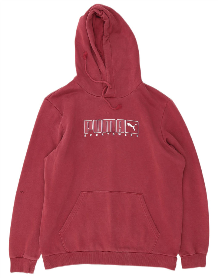 Felpa con cappuccio grafica da uomo Puma Borgogna media
