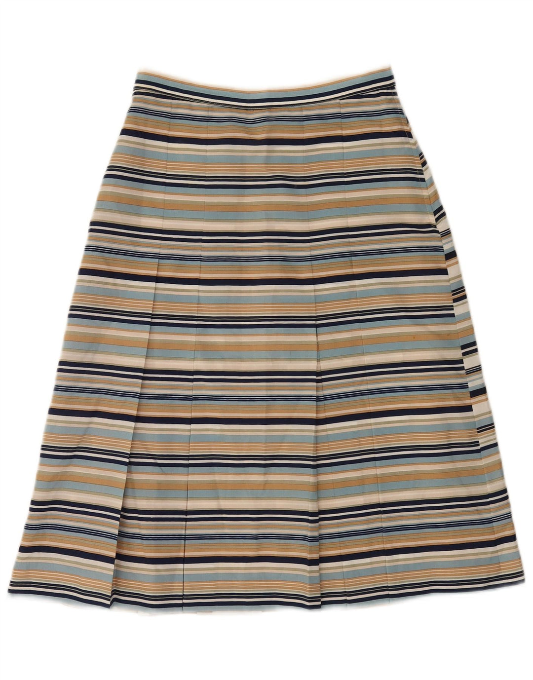 Gonna a pieghe vintage da donna IT 42 media W26 a righe multicolore