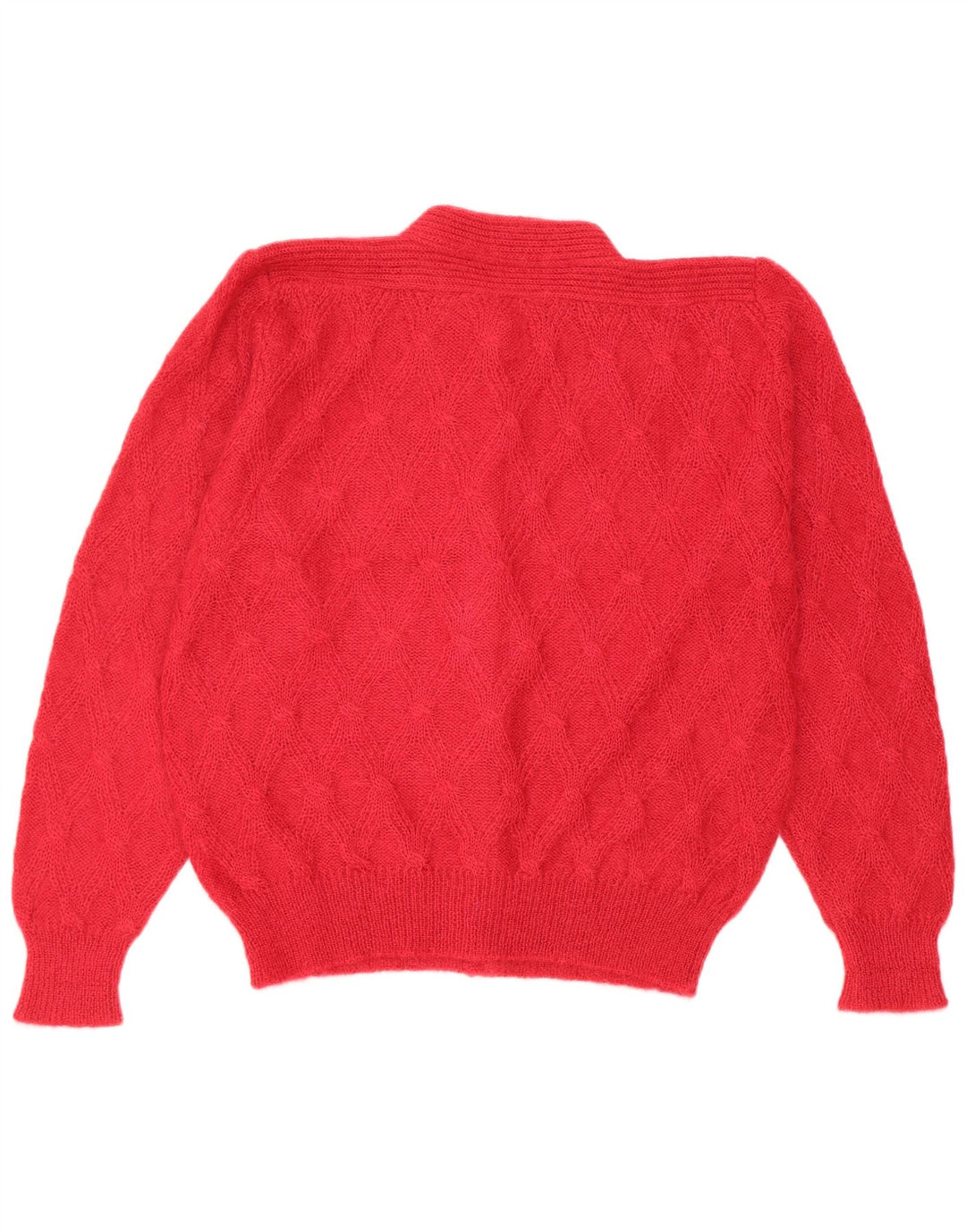 Maglione cardigan da donna vintage IT 44 Mohair rosso medio
