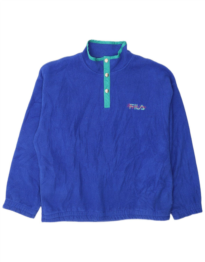 Maglione in pile da uomo con collo abbottonato Fila IT 52 Large blu poliestere
