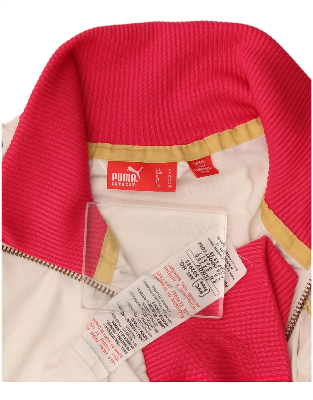 Giacca da tuta da donna Puma UK 10 Small Poliestere color block bianco
