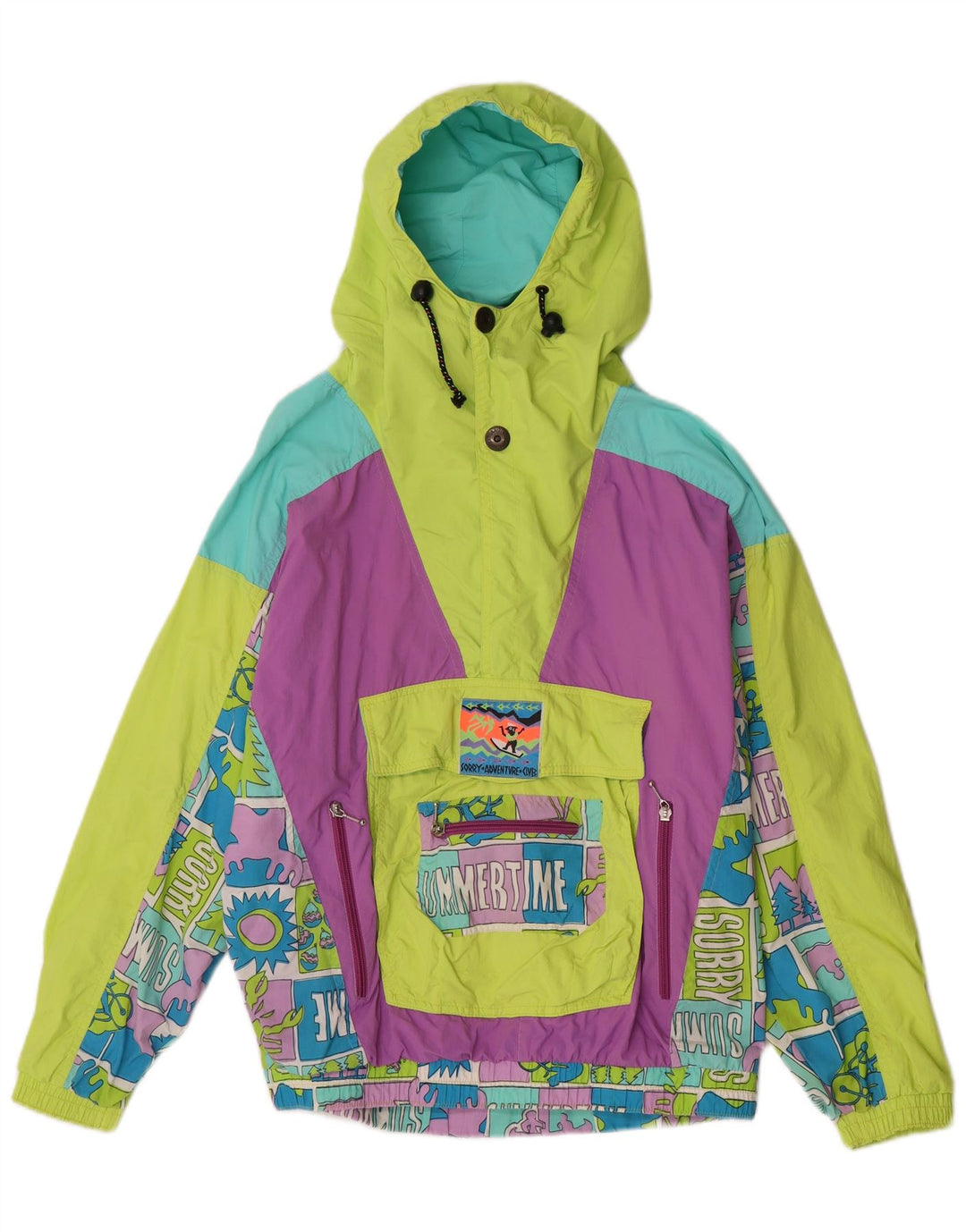Giacca anorak grafica da donna Sorry IT 46 Large Retro multicolore