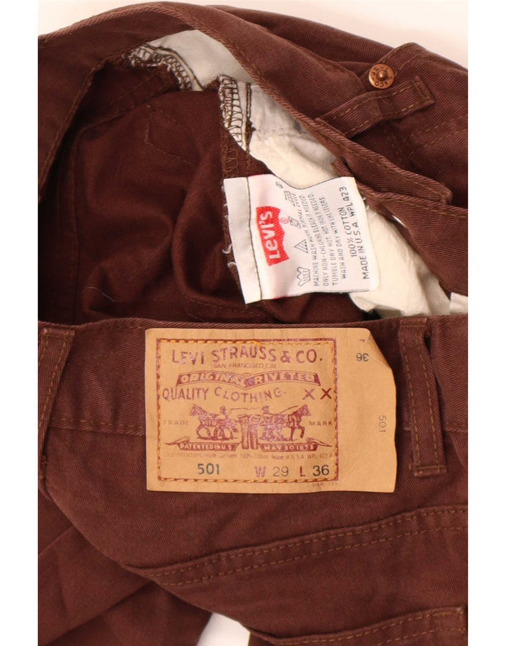 Jeans dritti 501 da donna Levi's W29 L32 cotone marrone