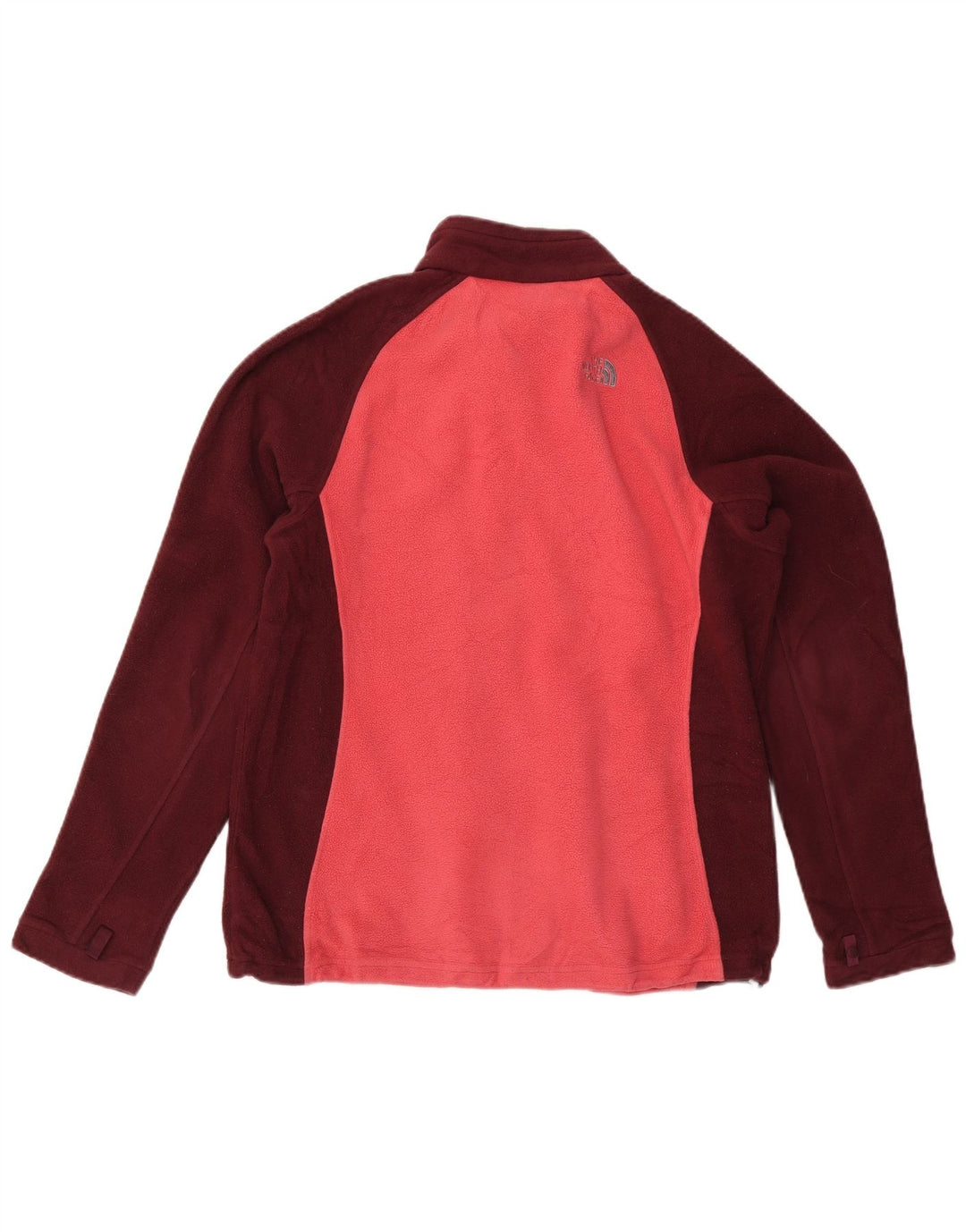 THE NORTH FACE Womens Fleece Jacket UK 16 Large Red Colourblock