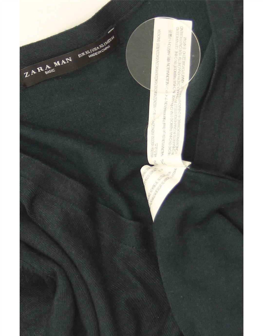 Maglione Zara da uomo con scollo a V XL verde viscosa