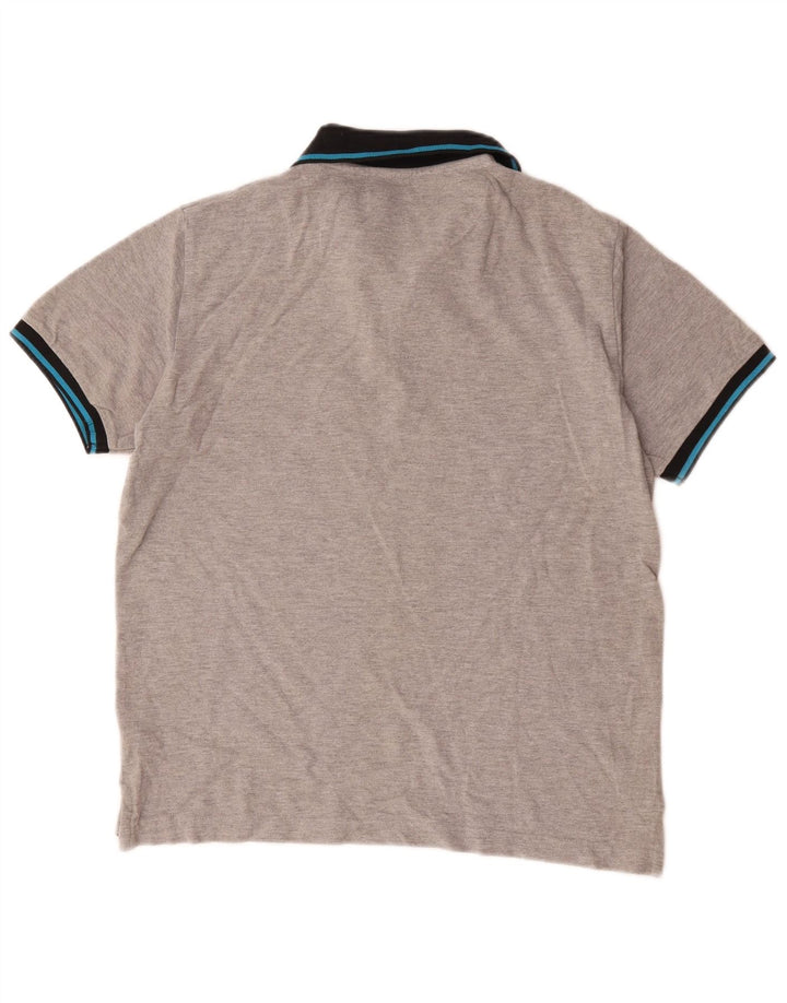 Polo da uomo Pierre Cardin piccola in cotone color block grigio