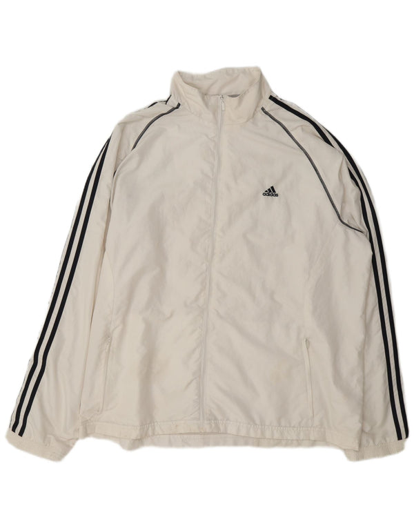 Giacca da ginnastica da uomo Adidas XL bianca in poliestere