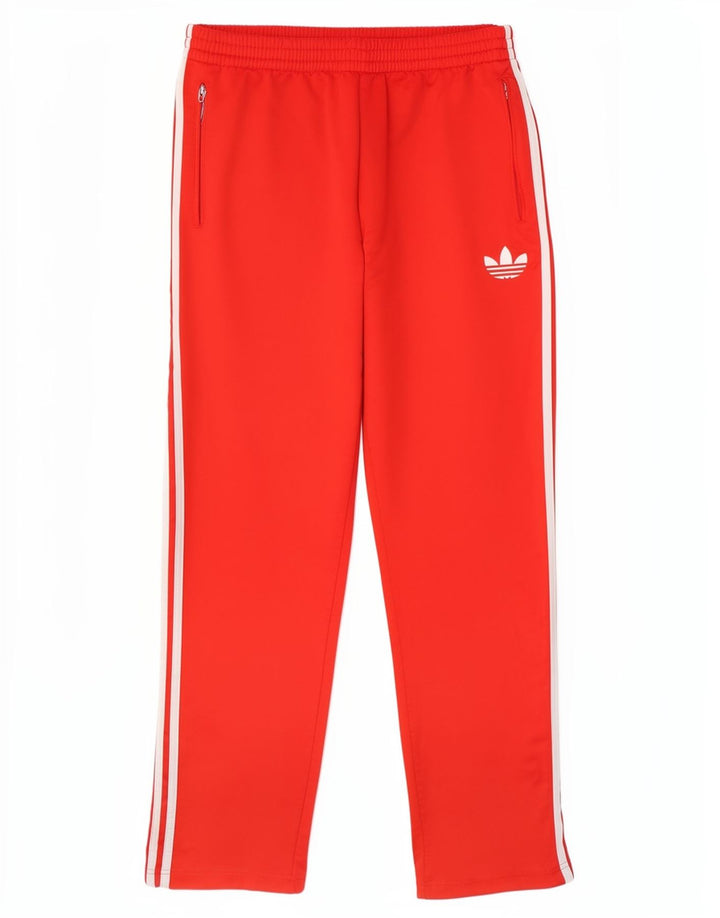 Pantaloni da tuta da uomo Adidas in poliestere rosso medio
