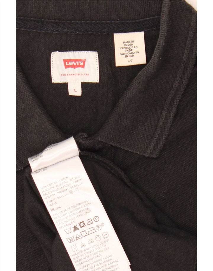 Polo Levi's da uomo grande in cotone nero