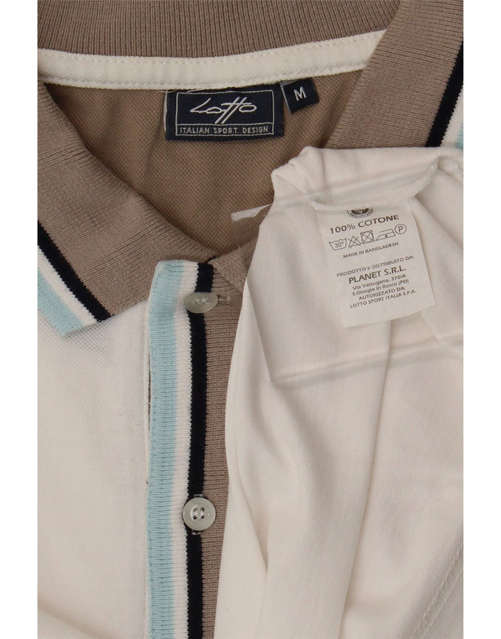 Polo da uomo Lotto in cotone bianco medio