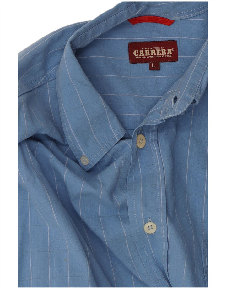 CARRERA Camicia Uomo Cotone Gessato Large Blu