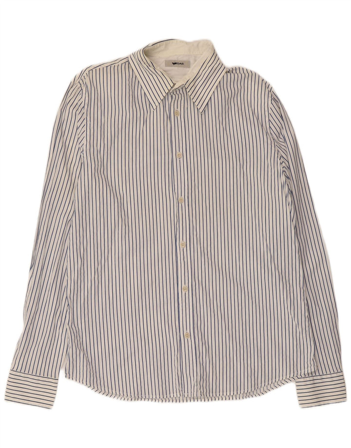 Camicia da uomo Gas 2XL cotone a righe bianche