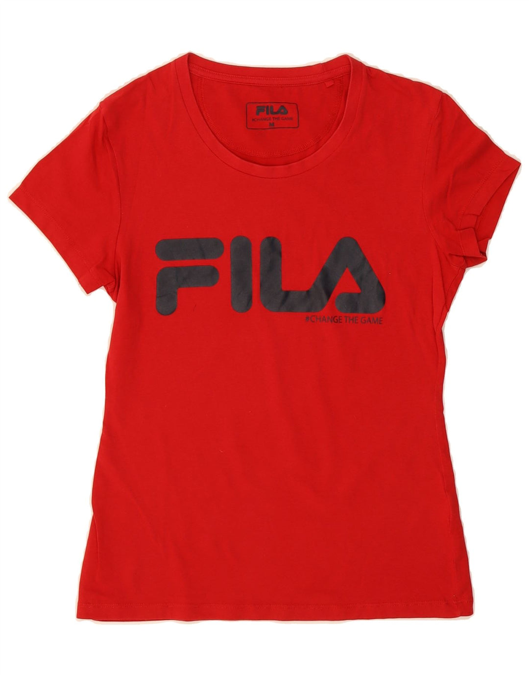 FILA Womens Graphic T-Shirt Top UK 12 Medium Red Cotton Vintage Fila and Second-Hand Fila from Messina Hembry 