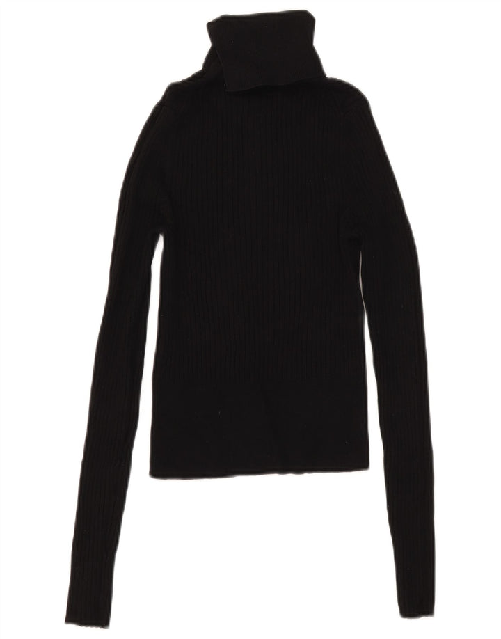 Top corto da donna Zara a maniche lunghe UK 8 piccolo in viscosa nera