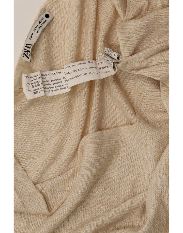 Maglione Zara da donna con scollo a V UK 12 Viscosa beige medio