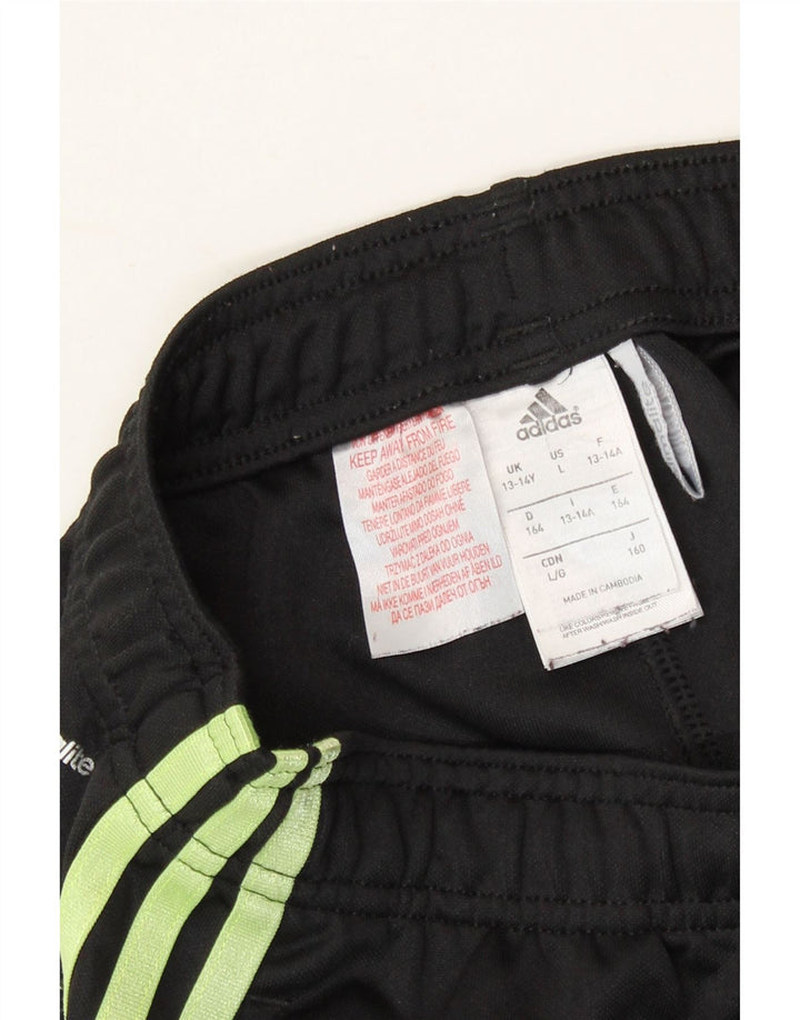 ADIDAS Boys Climalite Tracksuit Trousers 13-14 Years  Black Polyester Vintage Adidas and Second-Hand Adidas from Messina Hembry 