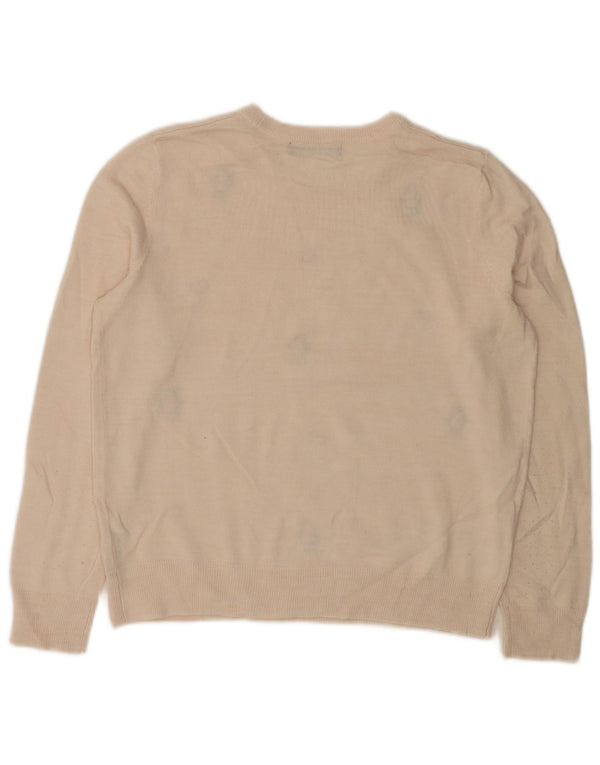 Maglione maglione girocollo da donna Marks & Spencer UK 14 medio bianco