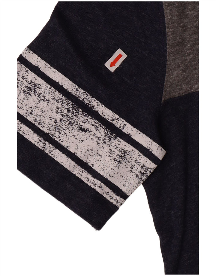 T-shirt grafica da donna Reebok Top UK 14 Large blu navy in poliestere