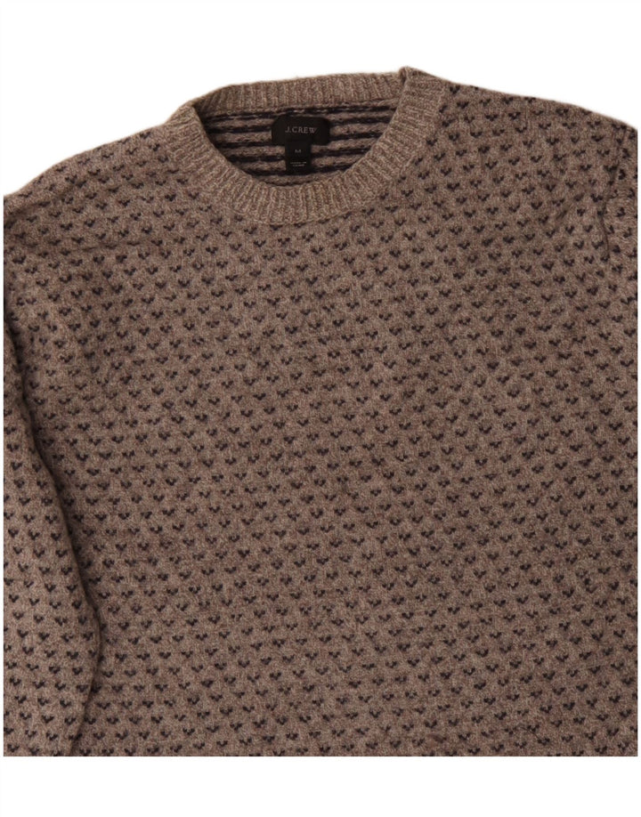 J. CREW Maglione da donna con scollo a barca UK 14 Grigio medio Fair Isle