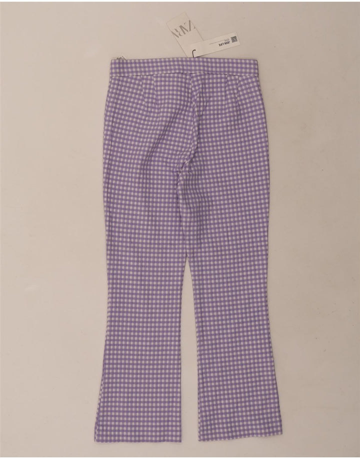 Pantaloni corti da donna Zara Bootcut medi W28 L25 a quadretti viola
