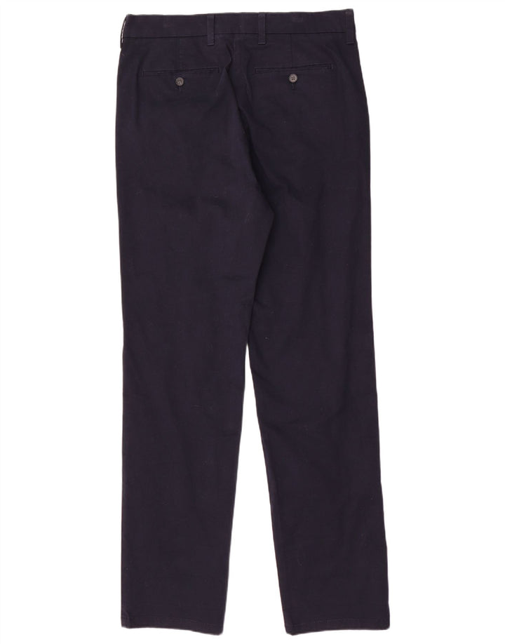 Pantaloni chino dritti vestibilità regolare da uomo Marks & Spencer W32 L33 Blu Navy