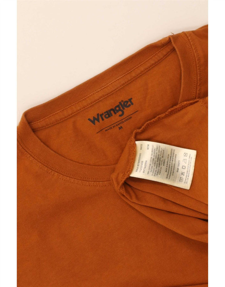 Top da uomo Wrangler a maniche lunghe in cotone marrone medio