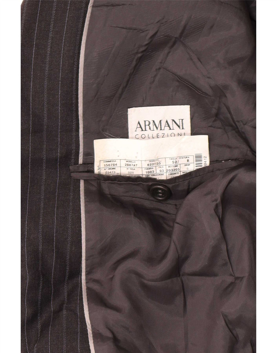 Giacca Blazer da Uomo a 2 Bottoni Armani Collezioni IT 52 XL Lana Gessata Grigia