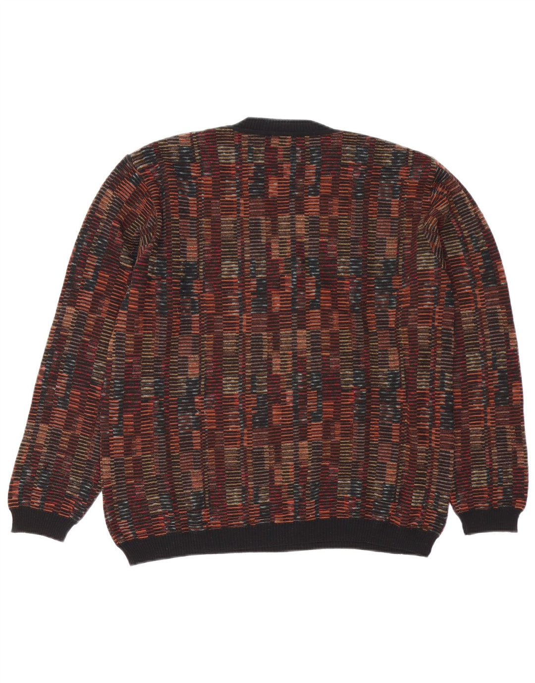 Maglione da uomo con scollo a V Mapier, grande lana merino geometrica multicolore