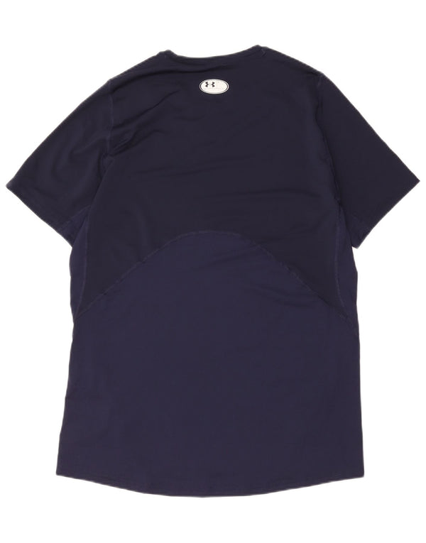 T-shirt Under Armour da uomo Heat Gear Top grande in poliestere blu navy