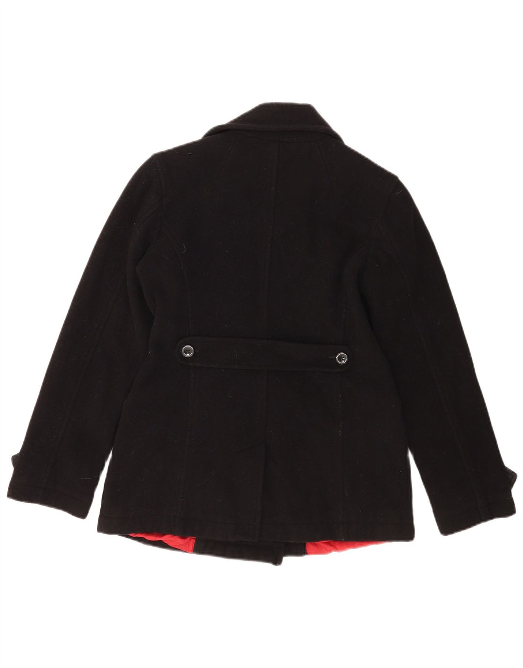 Cappotto da marinaio da donna Tommy Hilfiger UK 12 lana nera media