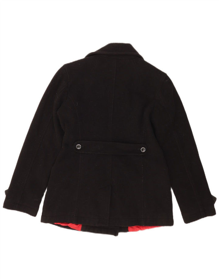 Cappotto da marinaio da donna Tommy Hilfiger UK 12 lana nera media