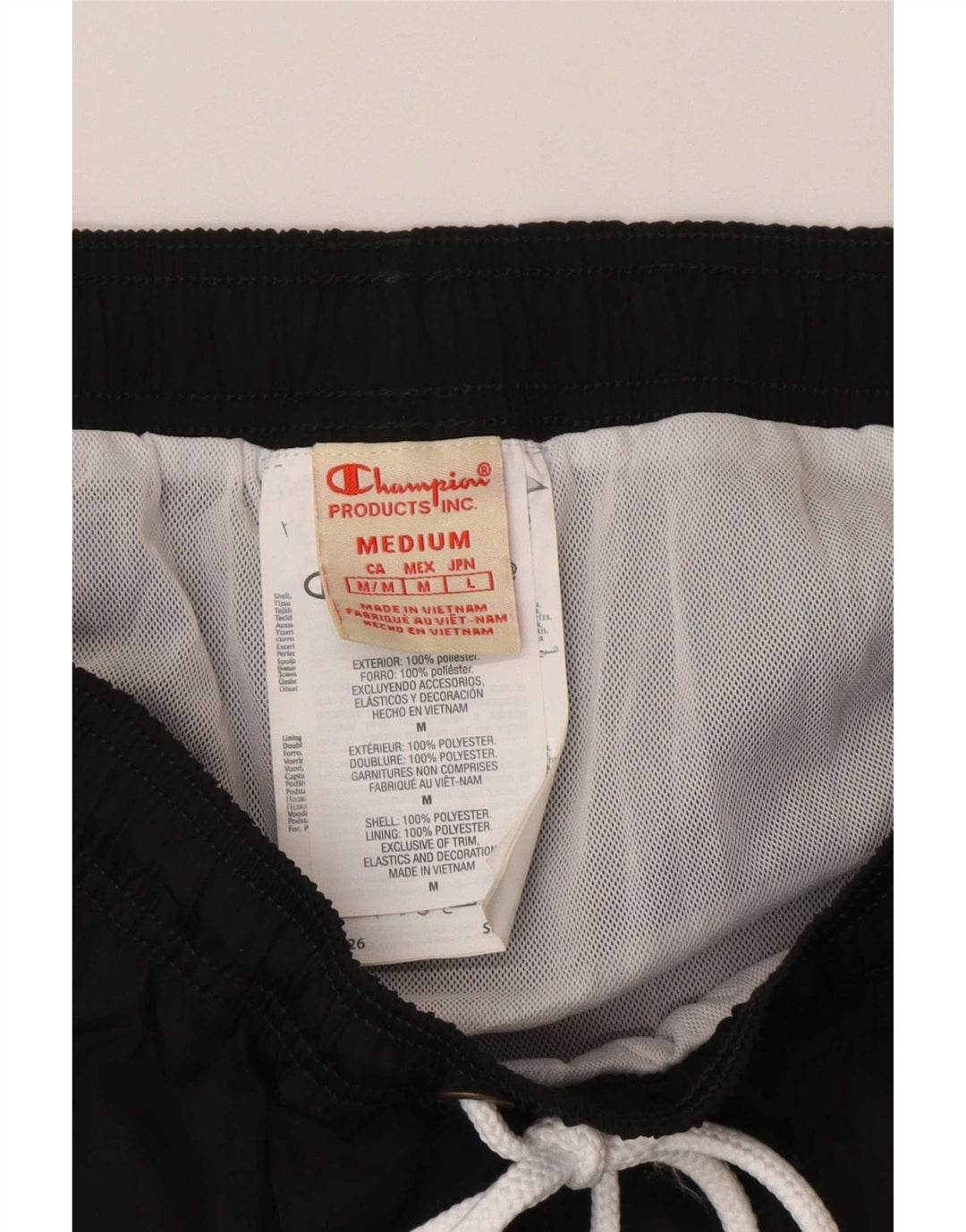 Pantaloncini da bagno da uomo Champion, poliestere nero medio