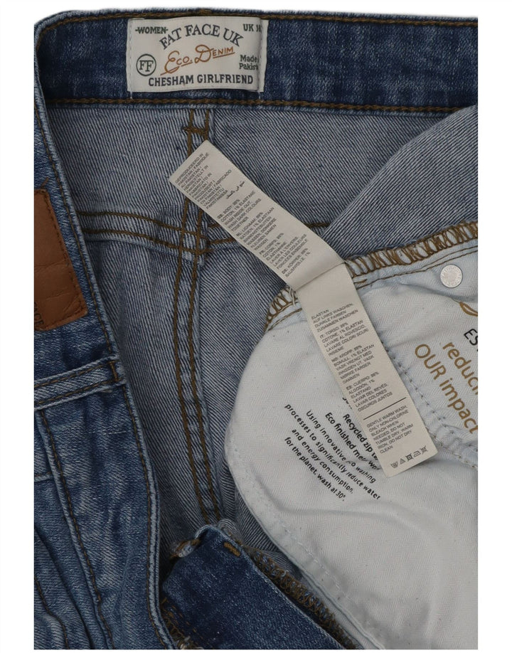 FAT FACE Jeans dritti da donna Chesham Girlfriend UK 16 Large W36 L28 Blu