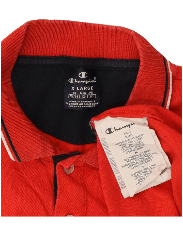 Polo da uomo CHAMPION XL in cotone rosso