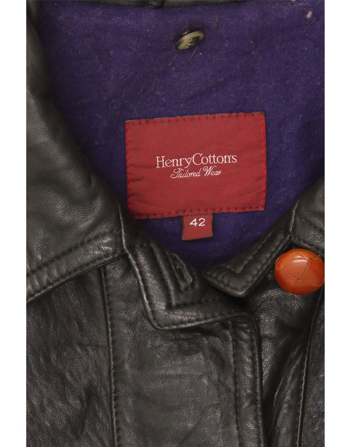 Giacca in pelle oversize da donna Henry Cottons IT 42 Pelle nera media