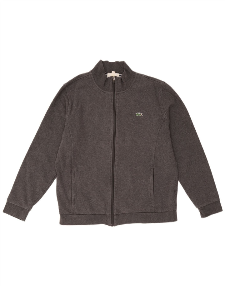 Giacca da ginnastica da uomo Lacoste taglia 6 XL in cotone grigio