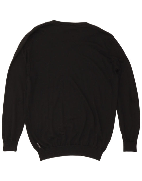 Maglione maglione da uomo con scollo a V Armani Jeans 3XL lana nera