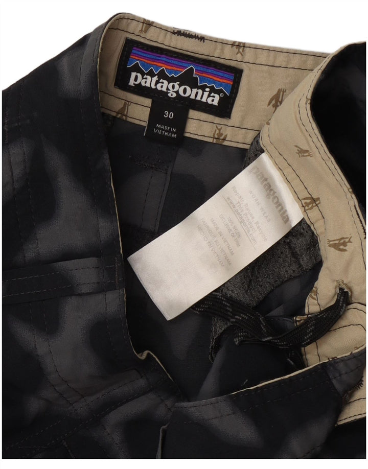 Pantaloncini cargo da uomo Patagonia W30 nylon mimetico nero medio