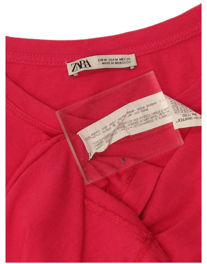 T-shirt oversize da donna Zara UK 14 cotone rosa medio